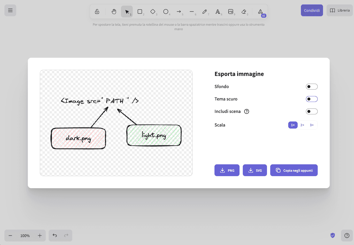 Excalidraw export